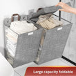 Foldable Adhesive Laundry Basket with Mesh Organizer