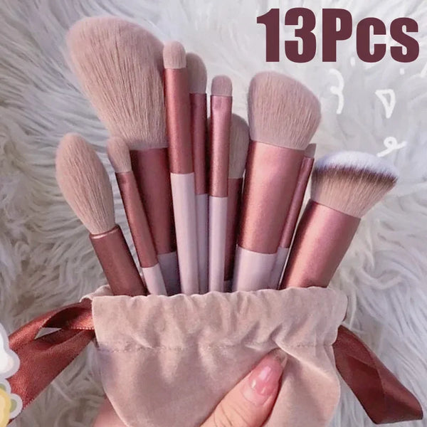 13pcs Makeup Brush Set with Cosmetic Bag