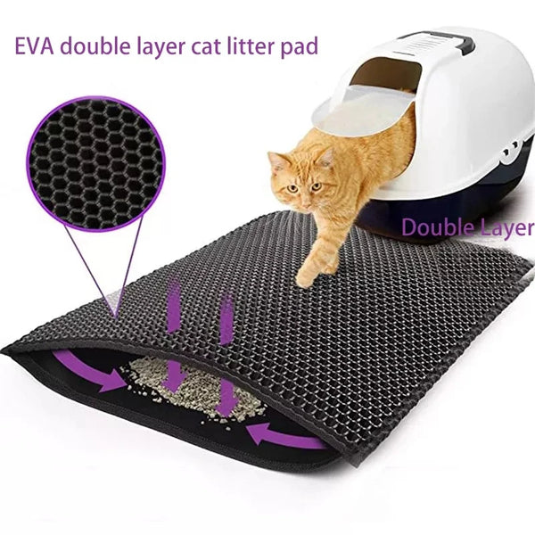 Double-Layer Waterproof Cat Litter Box Mat